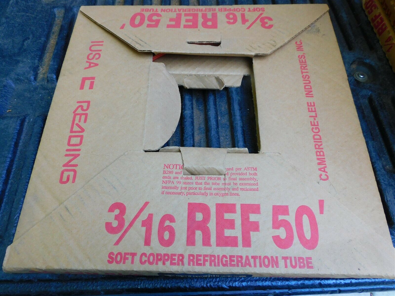 Cambridge Lee 3/16" Soft Copper Refrigeration Hvac Tubing 50' Roll New In Box