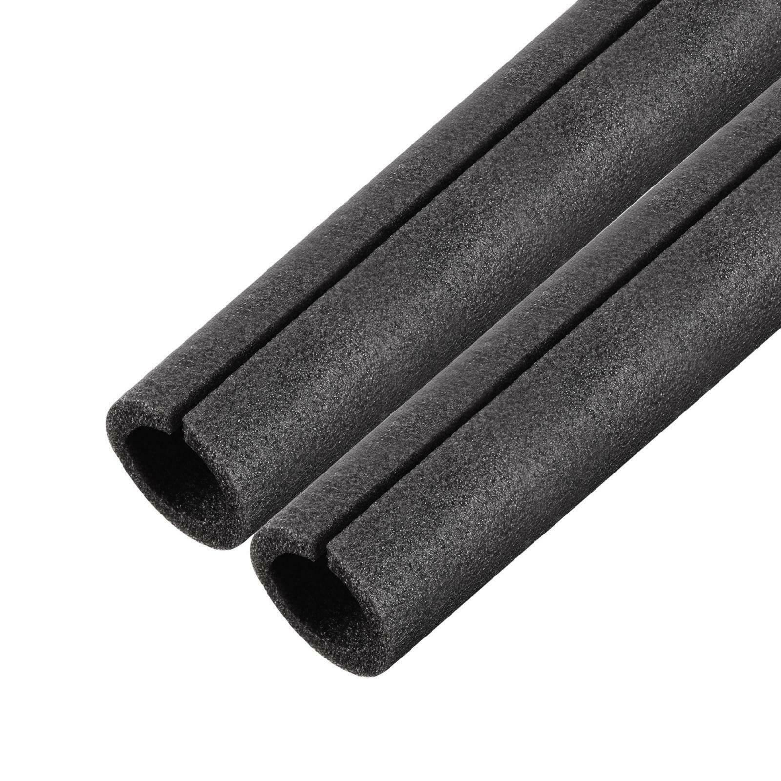 Foam Tube 1.64 Ft Length 1.37in Id 2.15in Od Hollow Polyethylene Black 2pcs