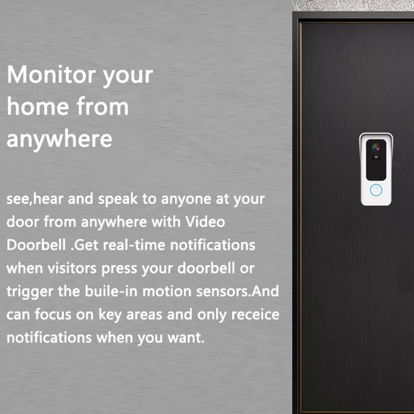 Door Bell Wifi Wireless Video 1080p Hd Doorbell Smart Security Camera New B2p9