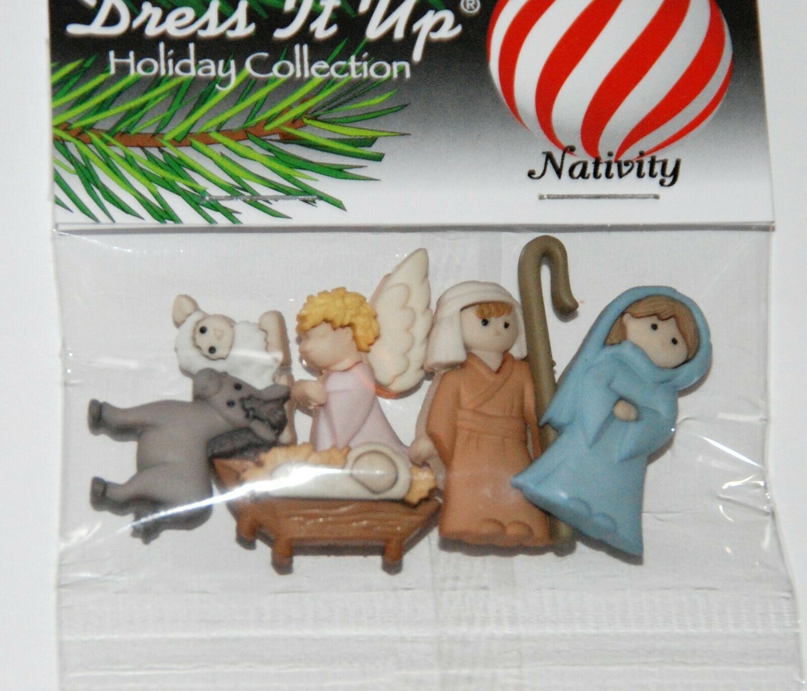 Christmas Nativity Buttons / Jesse James Dress It Up / Mary & Joseph & Jesus