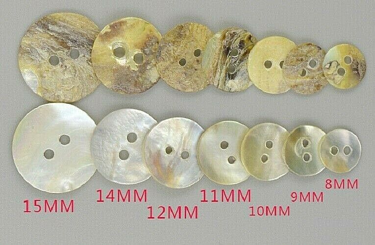 Mother Of Pearl 2-hole Natural Shell Craft Buttons - Choose Size