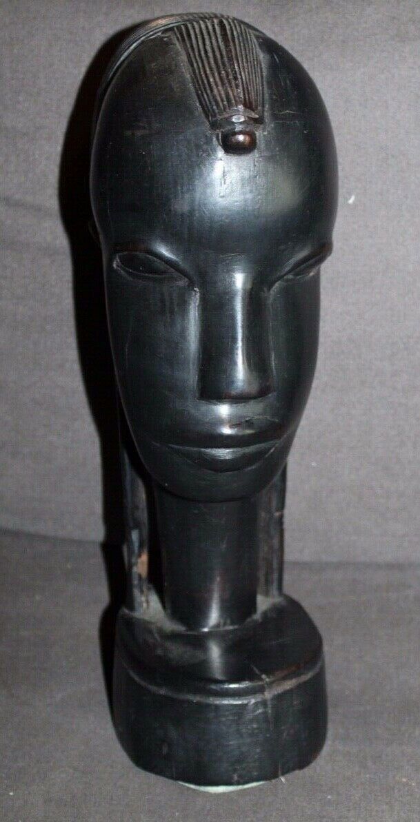 Large Vintage African Head Statue Sculpture Pottery