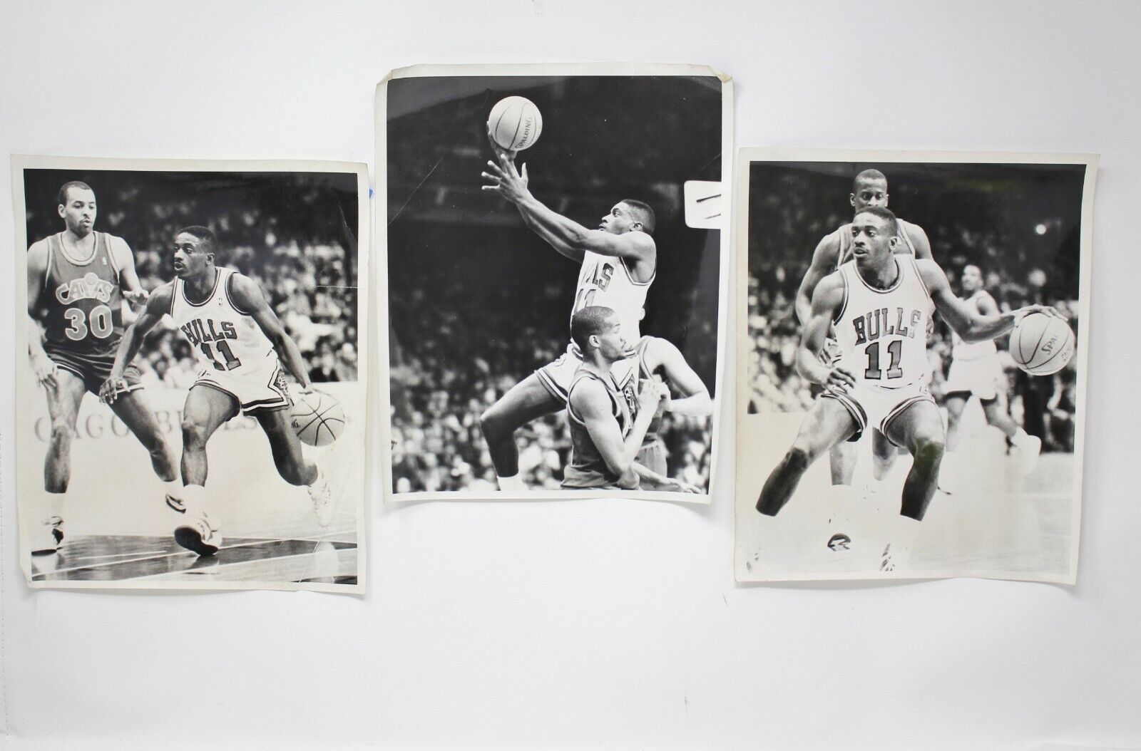 1988 Chicago Bulls 3 Sam Vincent 8x10 Type 1 Photographs W/ Dell Curry Nba