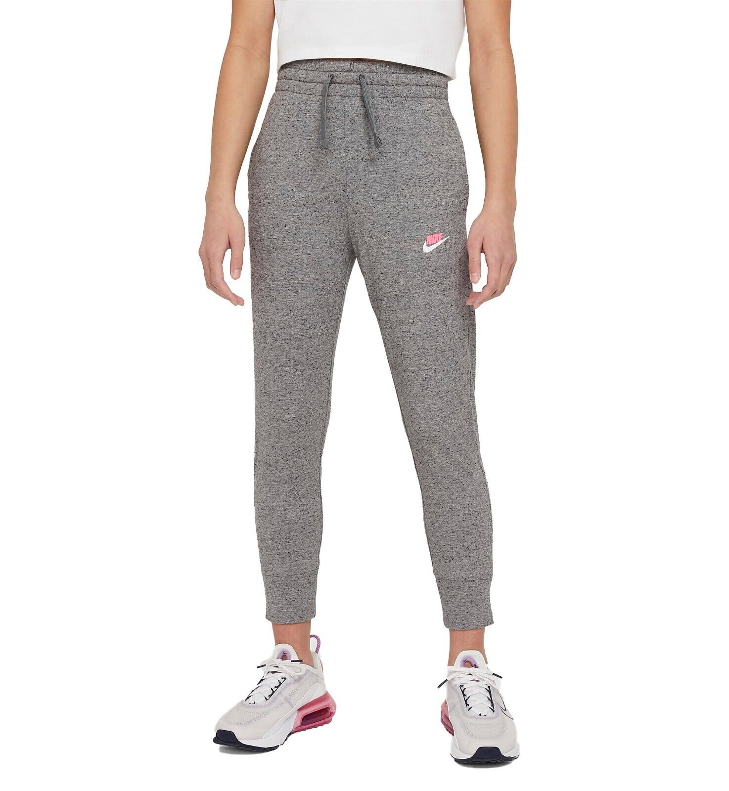 Nike Youth Girls Sportswear Joggers In Carbon Heather/sunset Pulse