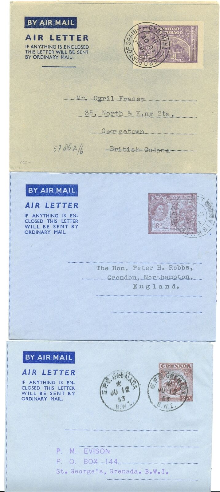 English Colonies 9 X Air Letter - Aerogramme - Vf - @4