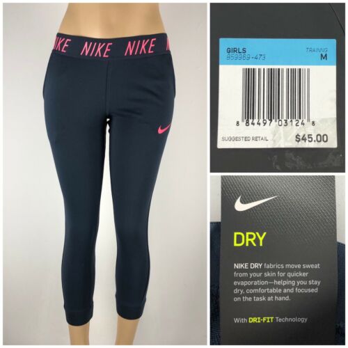 Nike Girls Medium Training Pants Core Studio Sweat Gray 859969 473 Nwt $45