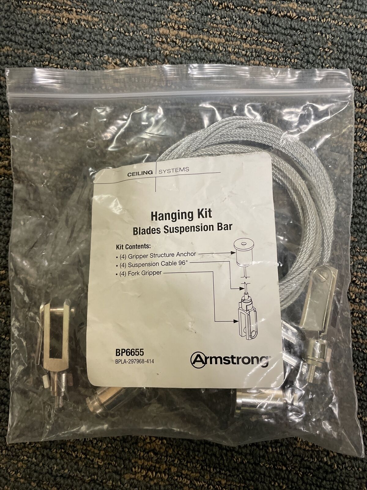 Armstrong Hanging Kits (bp6655) For Soundscape Blades Feltworks Feltworks Open C