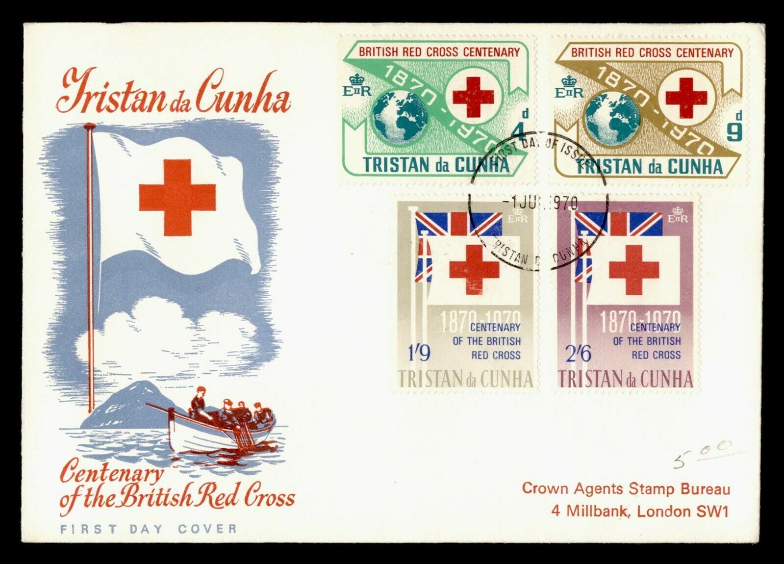 Dr Who 1970 Tristan Da Cunha Fdc British Red Cross Centenary  C244437