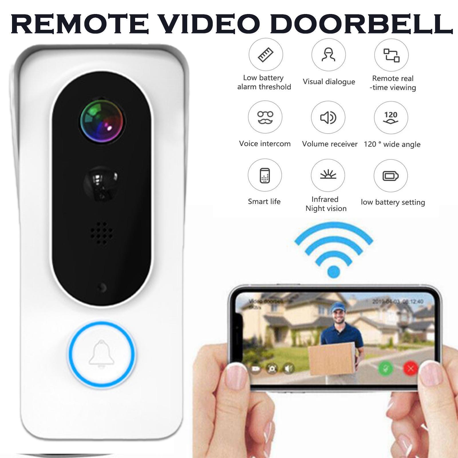 Door Bell Wifi Wireless Video 1080p Hd Doorbell Smart Camera New Security T2f3