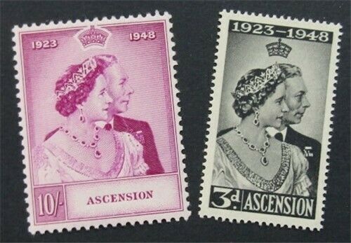 Nystamps British Ascension Stamp # 52.53 Mint Og H $61    S24x1484