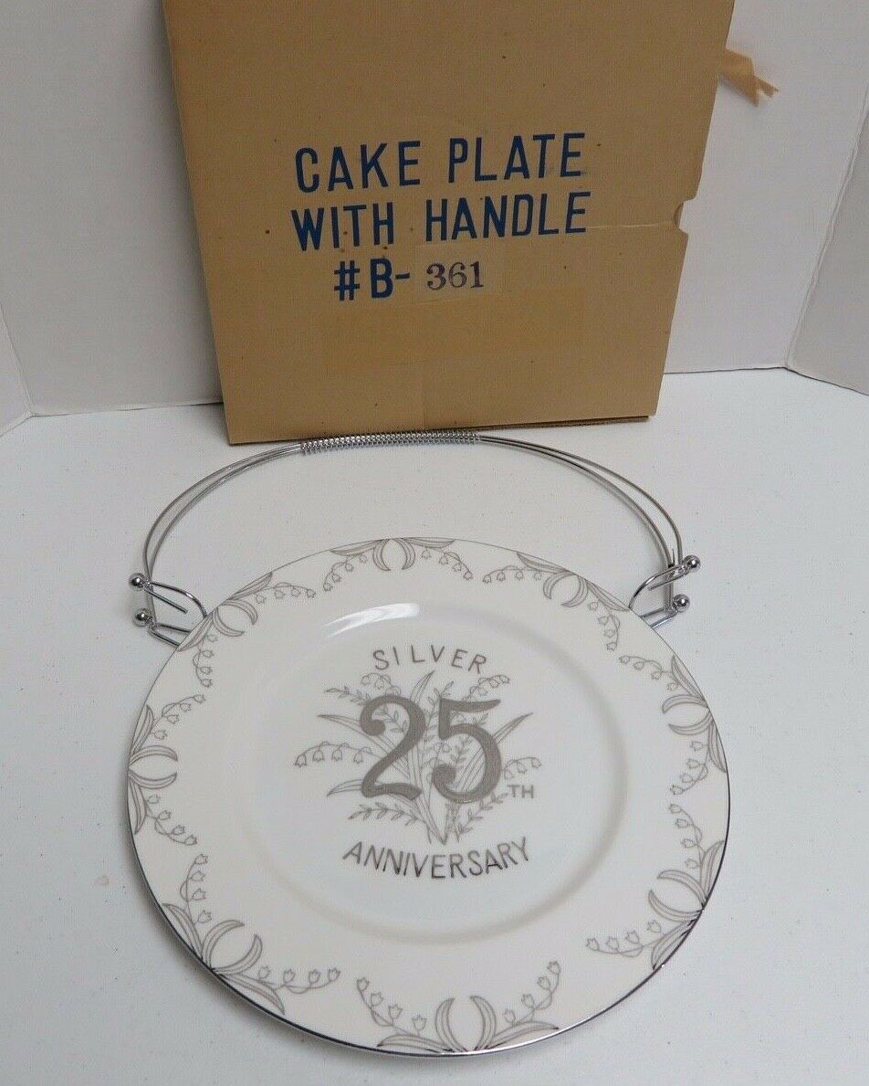 Norcrest Fine China 25th Anniversary Plate With Handle 10.75"