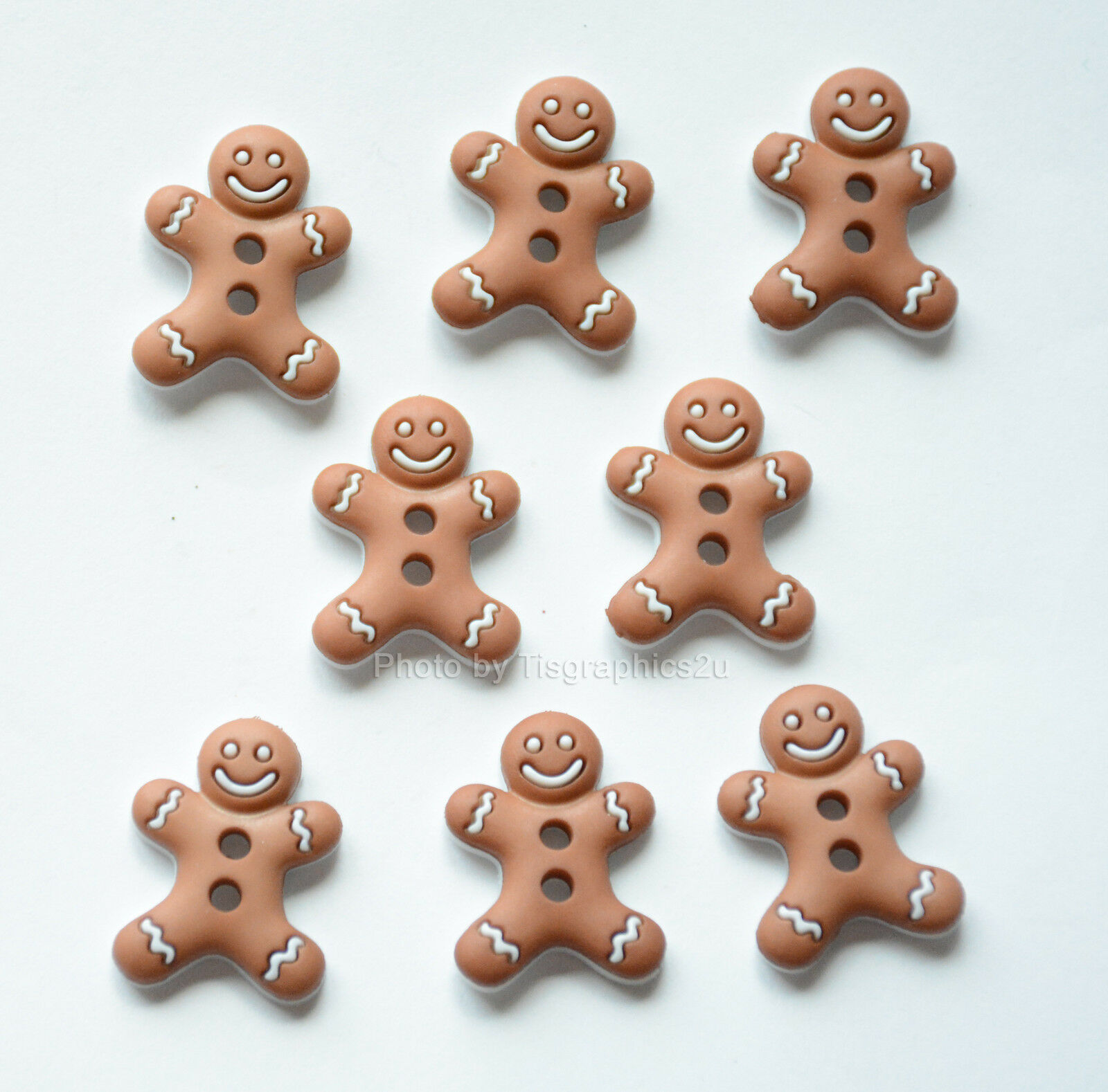 Iced Cookies / Gingerbread Shape Sew Thru Buttons / Dress It Up Holiday