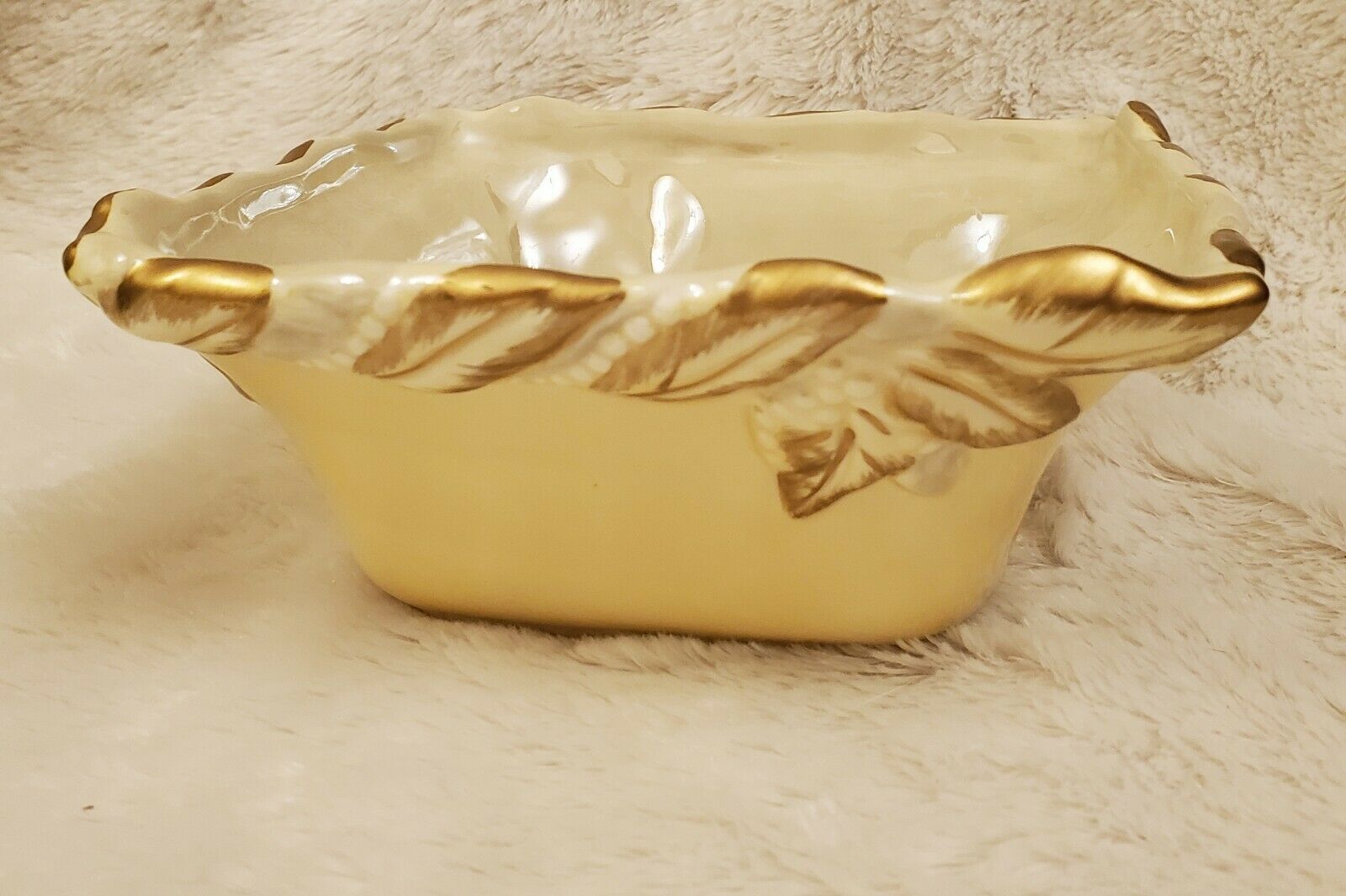Vintage Belae’ Grands 1999 Candy Dish Bowl Yellow And Gold