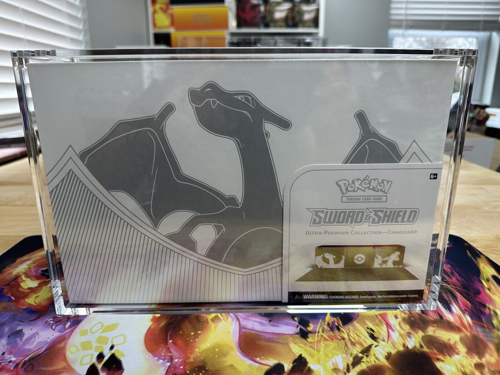 Acrylic Display Case For Sword & Shield Charizard Upc With Strong Magnetic Lid!