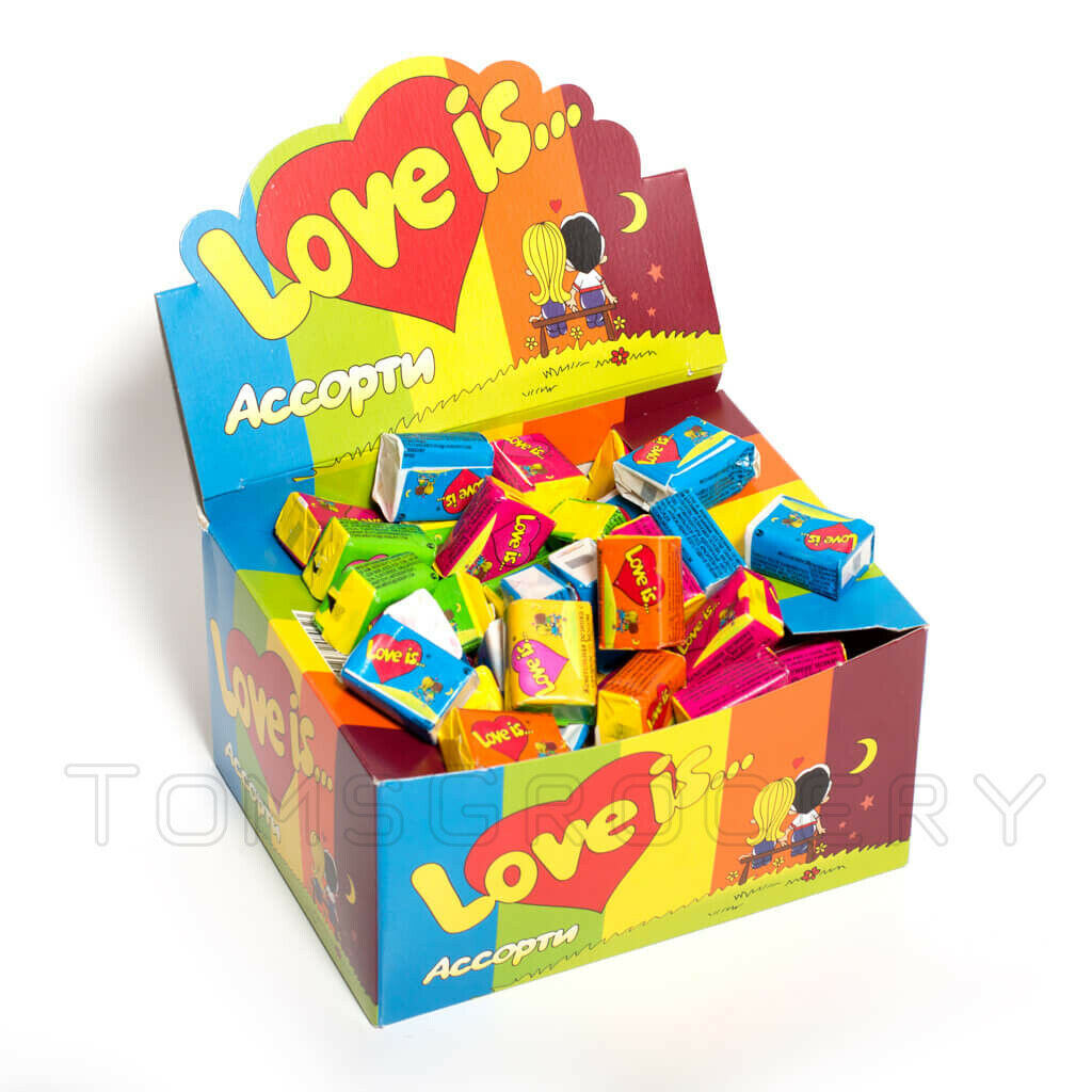 Love Is... Mixed Flavors Sealed Box - 100 Pcs Assorted Bubble Gums 5 Flavors