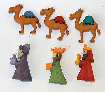 We Three Kings Christmas / Holiday Buttons / Jesse James Dress It Up / W Camels