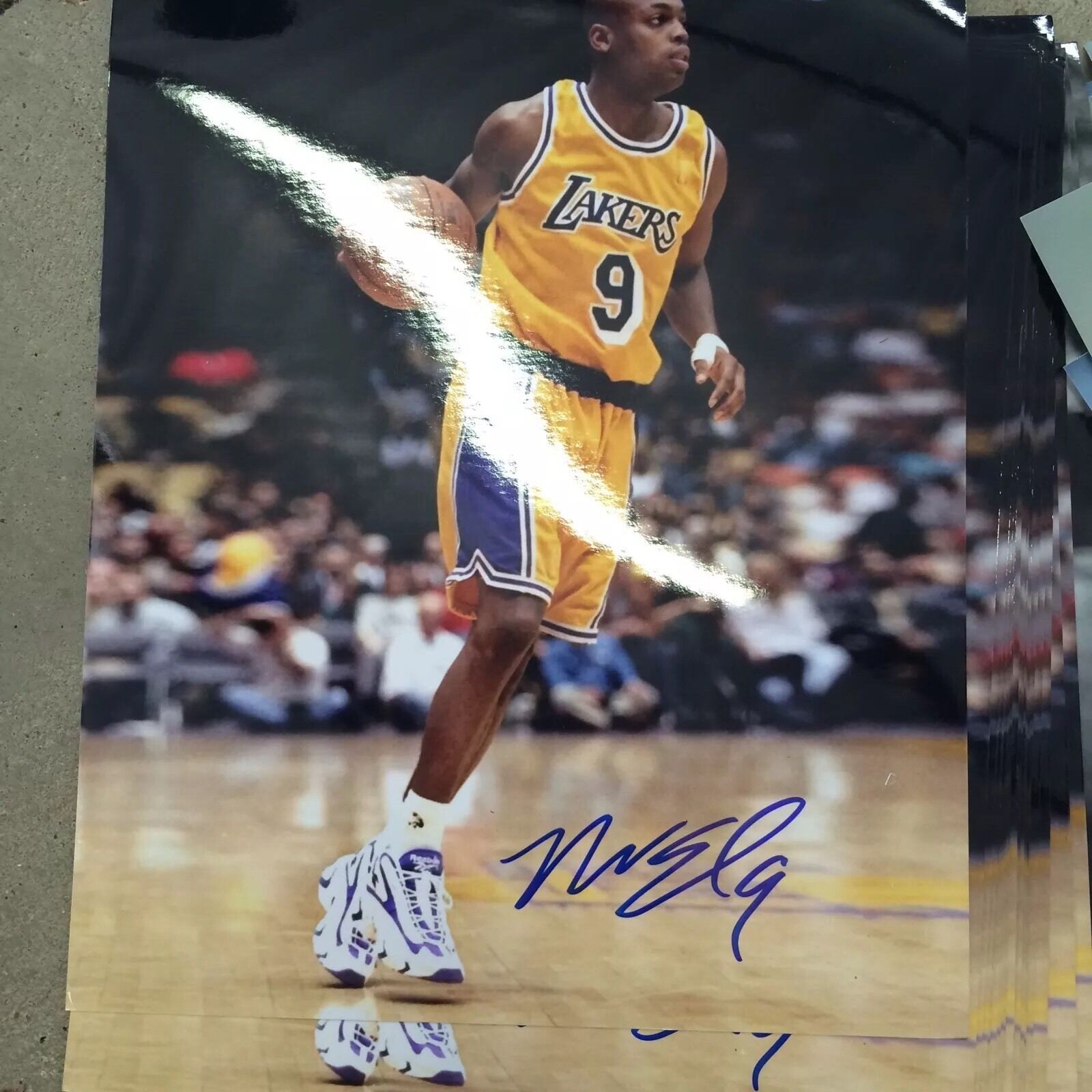 Nick Van Exel Autograph Signed 8 X 10 Photo Lakers Nba Gameday Hologram